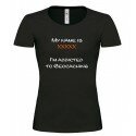Addicted - Girlie Shirt, mit Name (schwarz)