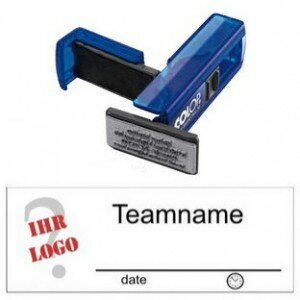 Stempel mit eigenem Logo und Text, 14 x 38 mm