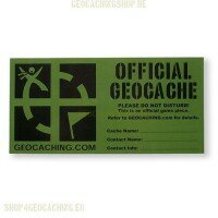 Groundspeak Cache sticker grün, large 12 x 25 cm