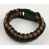 Paracord bracelet - Khaki-Schwarz - M