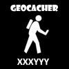 Geocacher - Aufkleber kontur innen , trackable (weiss)