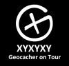 "On Tour" - Aufkleber kontur innen , trackable (weiss)